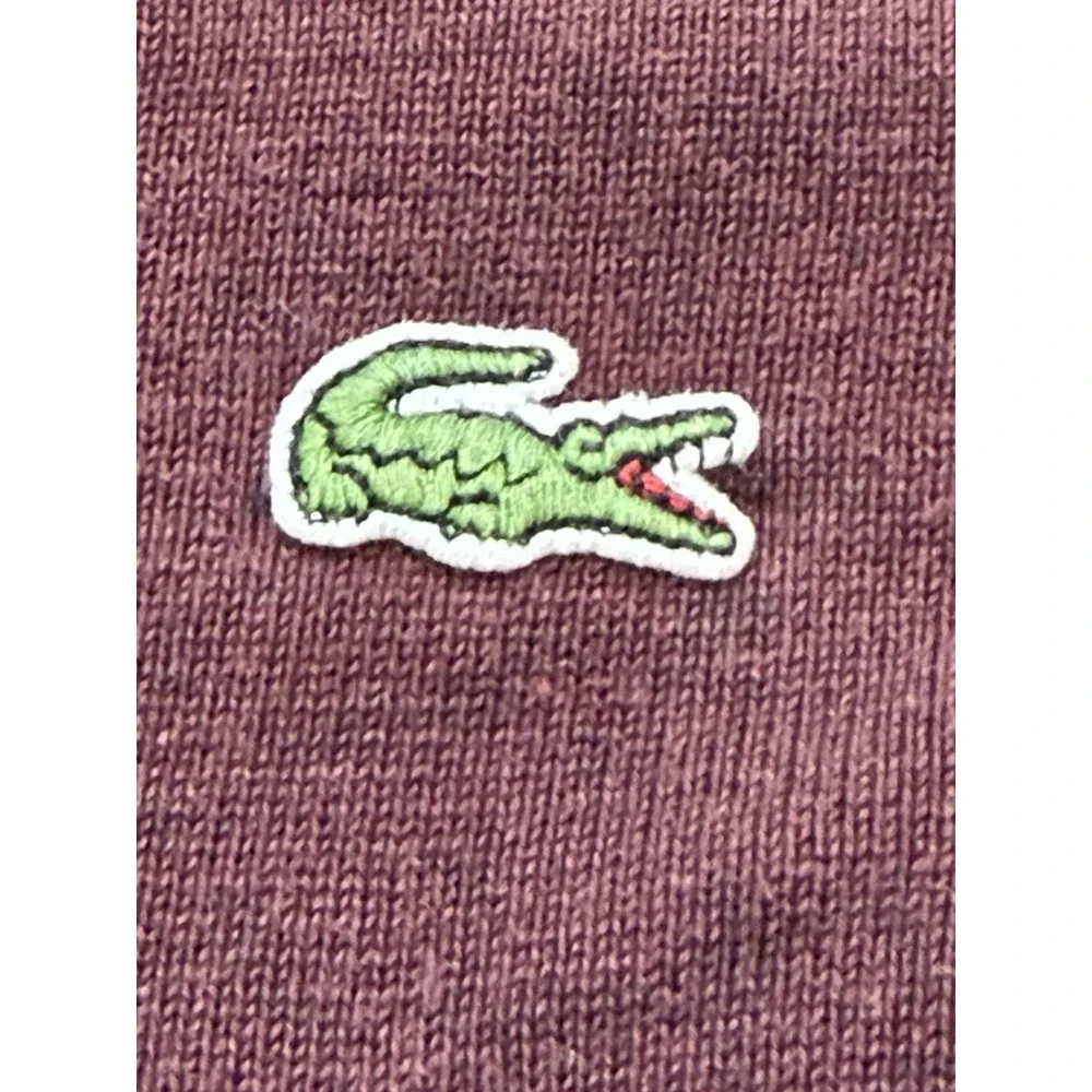 Lacoste Men's Size Medium 4 Cotton Jersey V-Neck Sweater Maroon